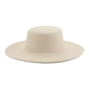 Fedora Hat Men Women Wide Brim 10cm Flat Camel Black Women's Hat Wedding Decorate Panama Men's Hat Pamelas Y Tocados Para Bodas
