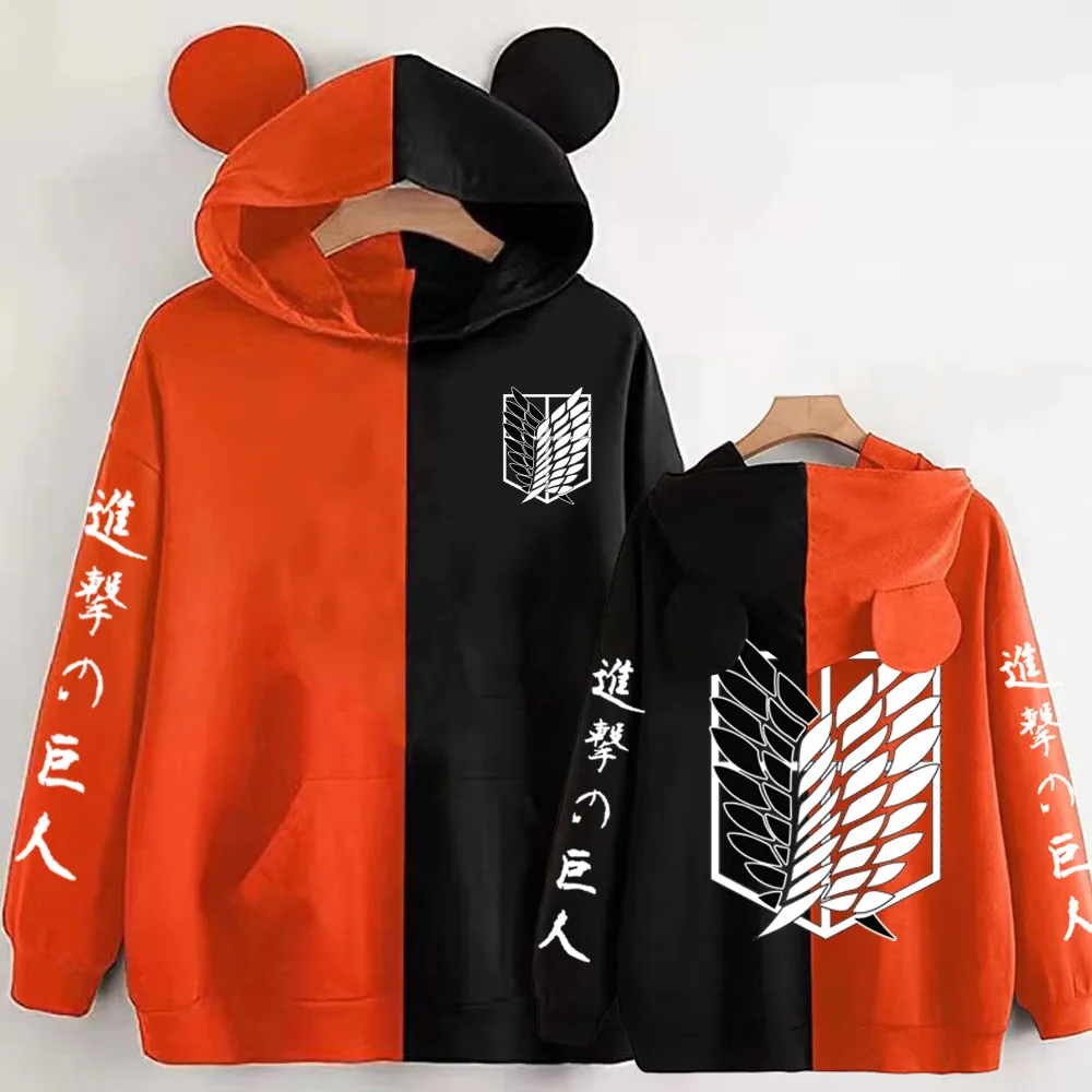 Рождественские толстовки с аниме атака на Титанов для мужчин кавайная уличная