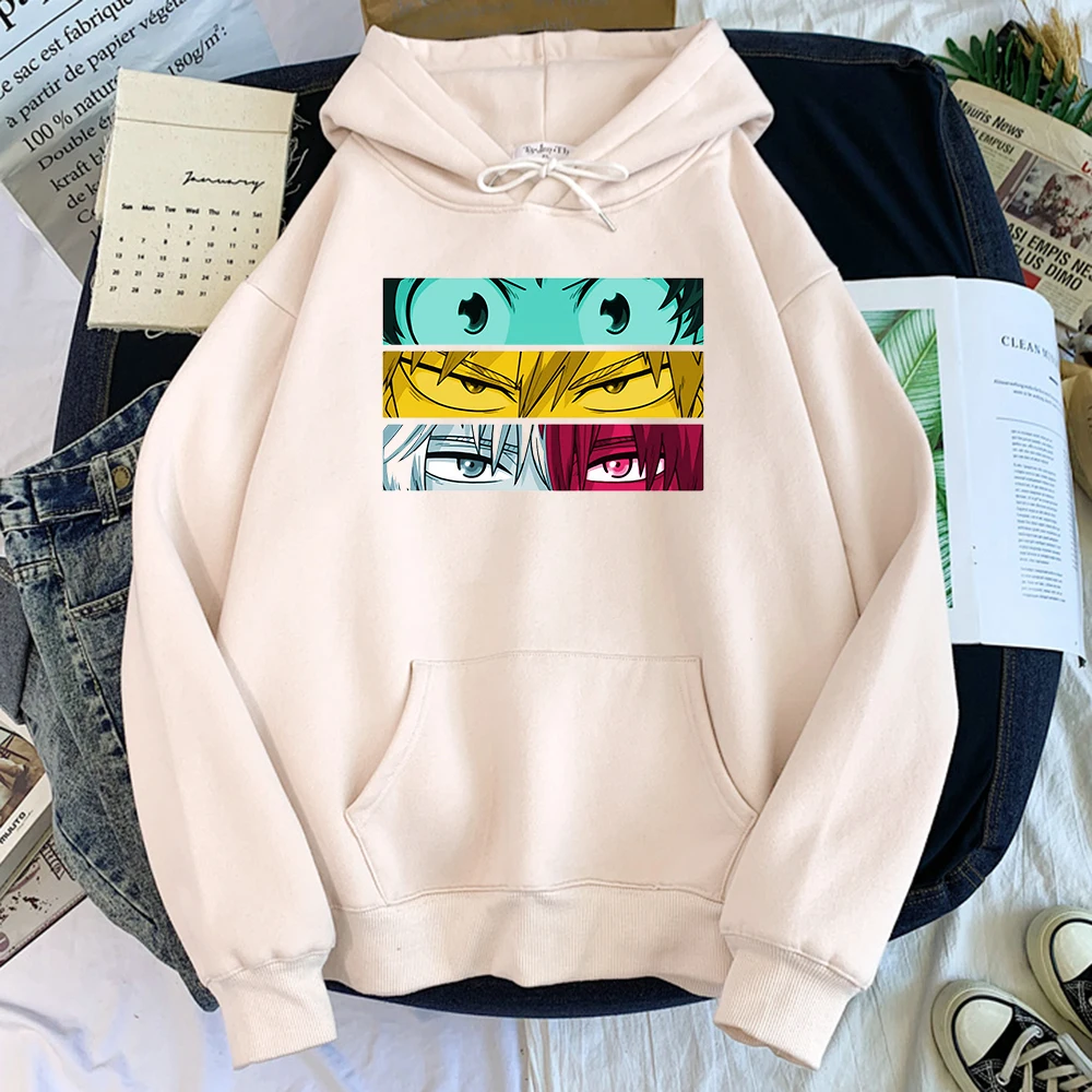 

Женская толстовка с капюшоном с длинным рукавом и принтом героев аниме Моя геройская Академия манга Женские повседневные флисовые теплые ж...