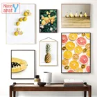 Плакат с изображением свежих фруктов, апельсин, ананас, манго, папайя, груша, печатные картины, обеденная комната, кухня, декоративная картина на холсте, домашний декор