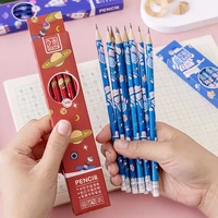 10pcslot wooden hb pencil with eraser drawing painting writing pencils space theme cute gift pencil for student stationery set