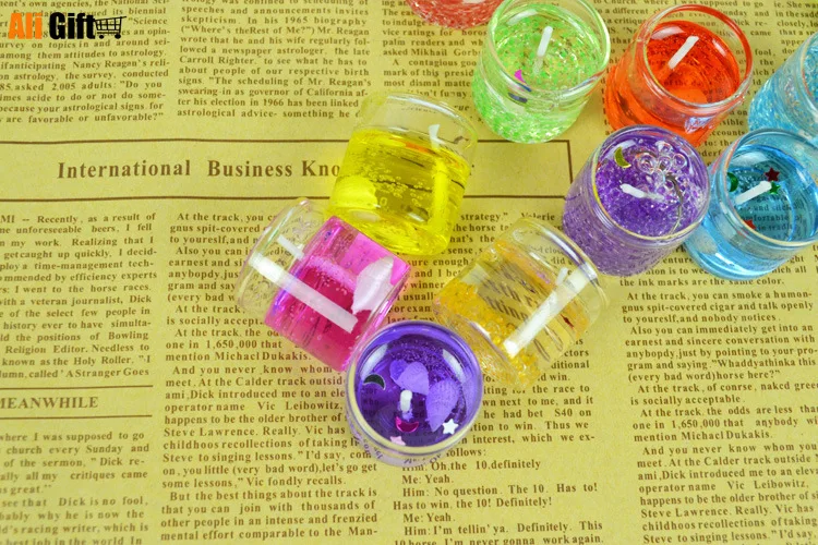 Модные романтические стеклянные желеобразные свечи для украшения свадьбы мини