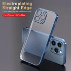 Роскошный гальванический прямоугольный чехол для Apple iPhone 13 Pro Max Mini, квадратная рамка, задняя крышка для Apple 13 iPhone13