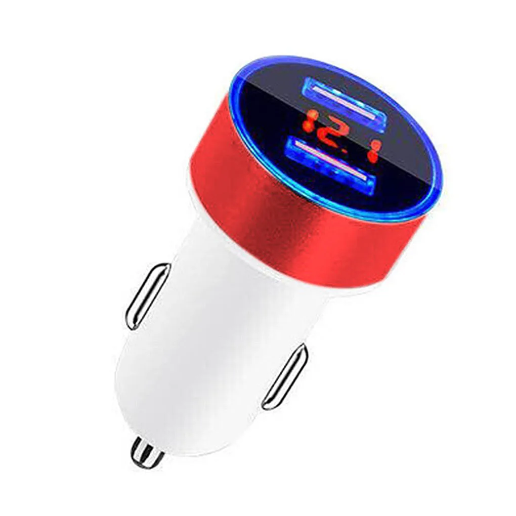 Автомобильное зарядное устройство с двумя USB, 5 В/3,1 А, светодиодный дисплей, универсальное автомобильное зарядное устройство для мобильного телефона, для iPhone, для Xiaomi, для huawei