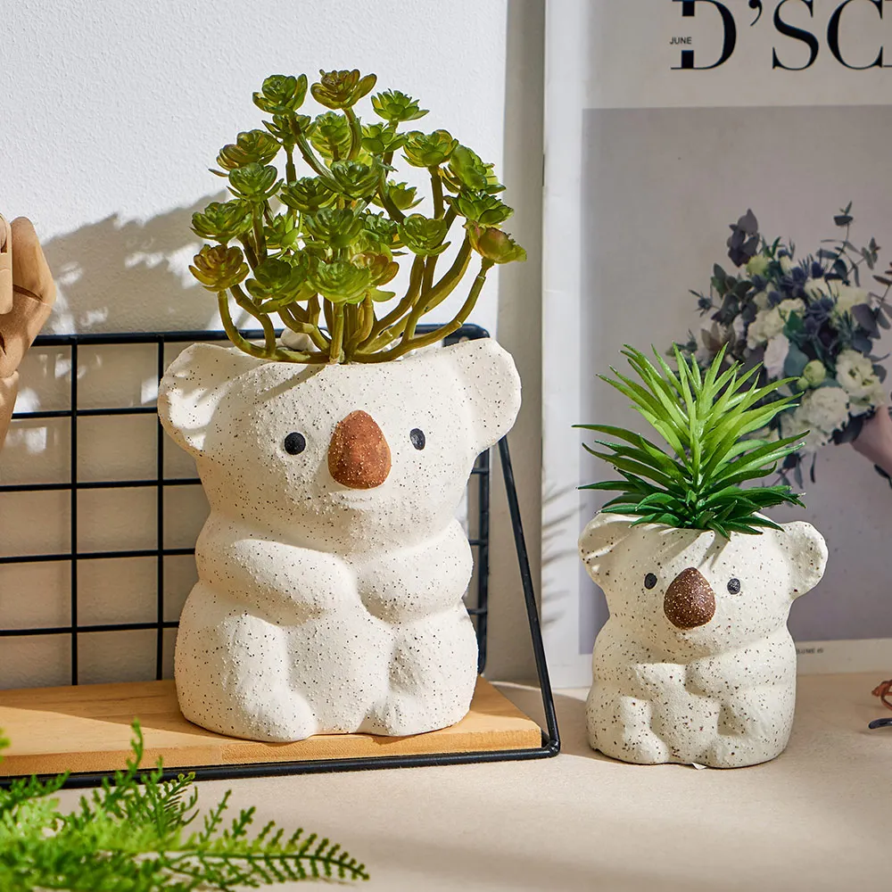 

Cute Koala Ceramic Flower Pot Animal Model Pots for Plants Succulents Pots Nordic Home Decor Desk Decoration Accessories Gifts