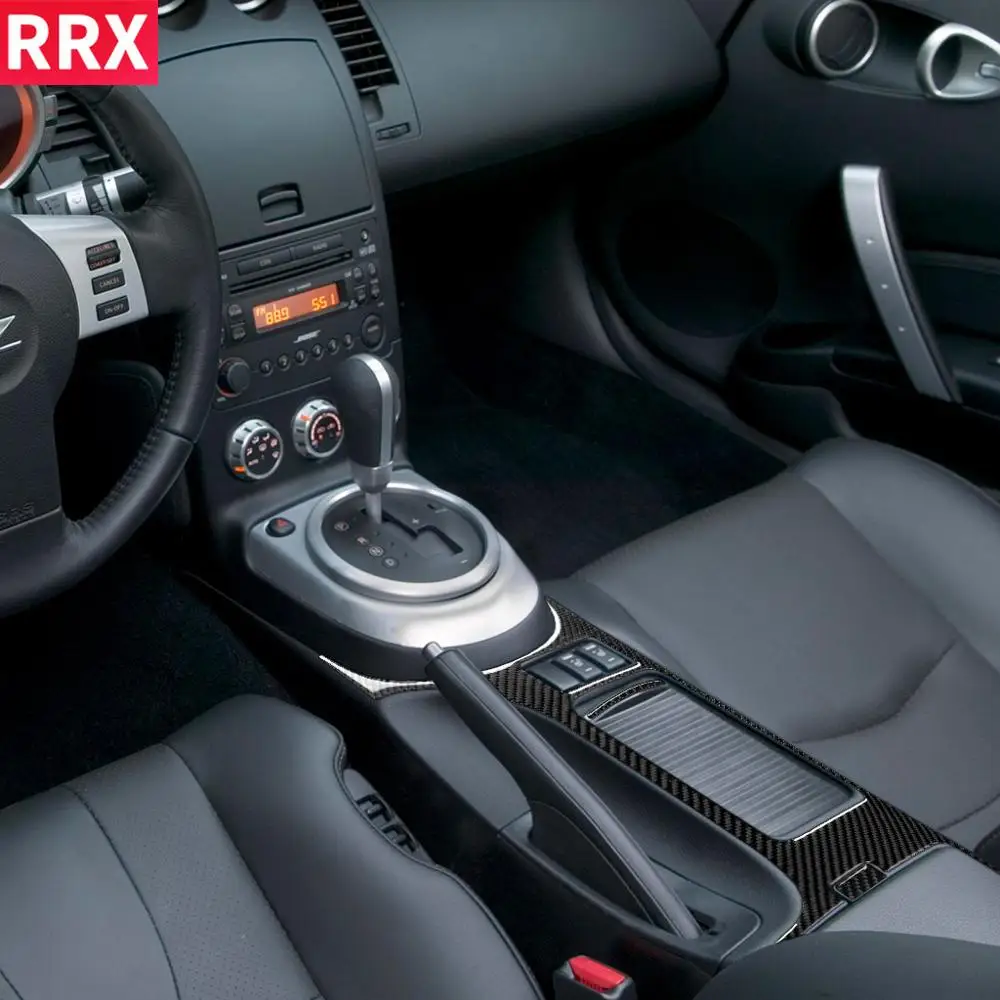 

RRX For Nissan 350Z Z33 2006 2007 2008 2009 Carbon Fiber Stickers Central System Control Storage Box Gear Panel Car Accessories
