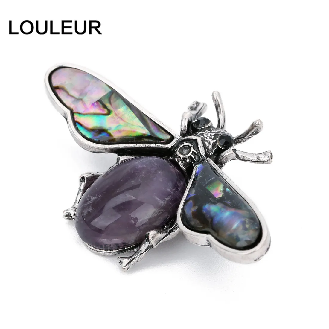 LOULEUR, модный пчелиный натуральный камень, жемчужный кулон в виде раковины абалона, двойное использование, подвеска, ювелирные изделия, изготовление для женщин