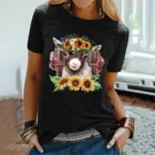 Женские футболки в стиле Харадзюку, футболки с графическим принтом, женские сексуальные свободные футболки с изображением козы, топы с коротким рукавом, футболки, женские футболки