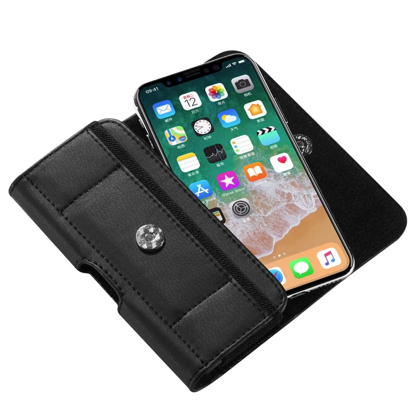 Универсальный чехол кожаный для телефона iphone Xs Max XS X 6 7 8 plus поясная сумка