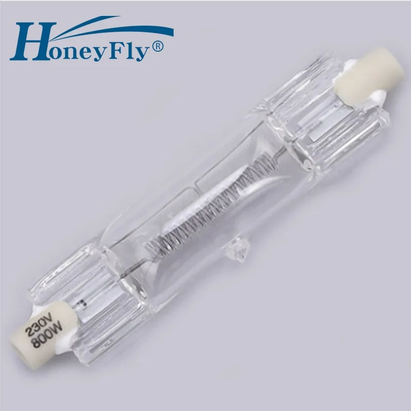 

HoneyFly 80mm Halogen Bulbs Lamp 220V 800W R7S Double Ended Filament Flood Light Quartz Tube Newsmaking Interviewing Lighting