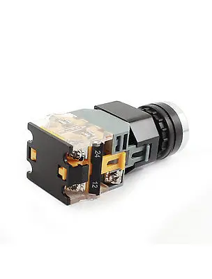AC220V 22 мм резьба DPST 1NO 1NC самоблокирующаяся Зеленая лампа кнопочный
