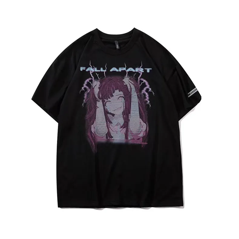 

Summer Female Loose Women T-shirt Punk Dark Grunge Streetwear Ladies Top Ulzzang Anime cartoon kawaii vintage Harajuku Clothes
