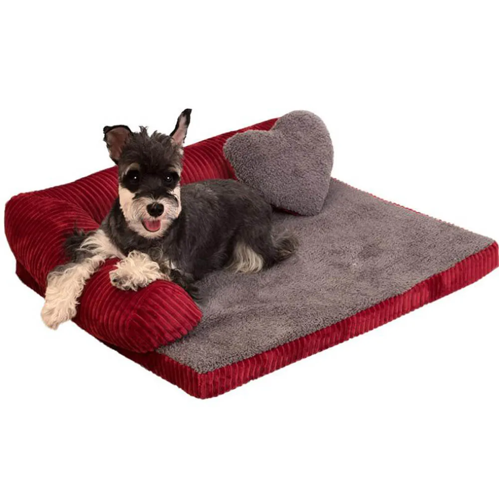 Вельветовая кровать для собак и диван со съемным матрасом уютное гнездо домашних