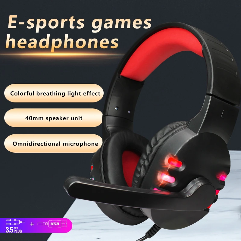 

YTOM SA68 Wired LED Light Gaming Headset HeadphonesWith Microphone USB 3.5MM plug Gamer Earphone For Computer PC Laptop PS4