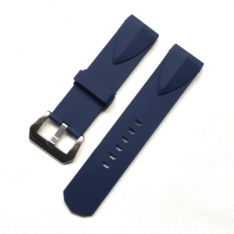 22mm 24mm Black  Blue Silicone Rubber Watchbands For Corum ADMIRAL'S CUP  Wacth Strap Wristband Bracelet Without buckle