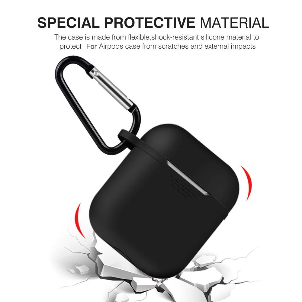 Soft Silicone Case For Apple Airpods Cases Protector Sleeve Ultra Thin Cover Shockproof Pouch Air Pods Earphone Anti Lost Strap |