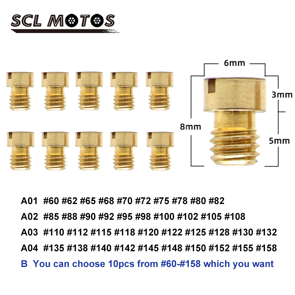 Карбюратор SCL Moto 10 шт. основной комплект для мотоцикла Keihin FCR OKO KOSO PE PWK CV CVK CVVD VA VB