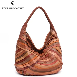 Сумка-хобо женская кожаная, в стиле ретро, с одной ручкой