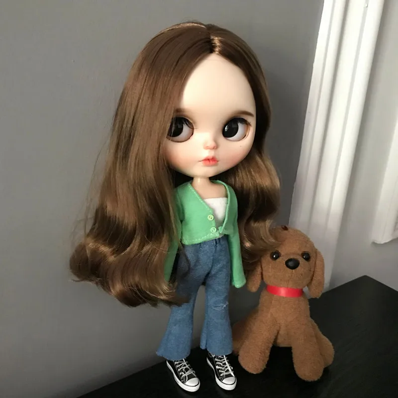 

3 шт., Одежда для куклы blyth 1/6, кукольный кардиган + топ + фонарики для куклы blyth jean, комплект одежды для куклы Барби 1/6, аксессуары