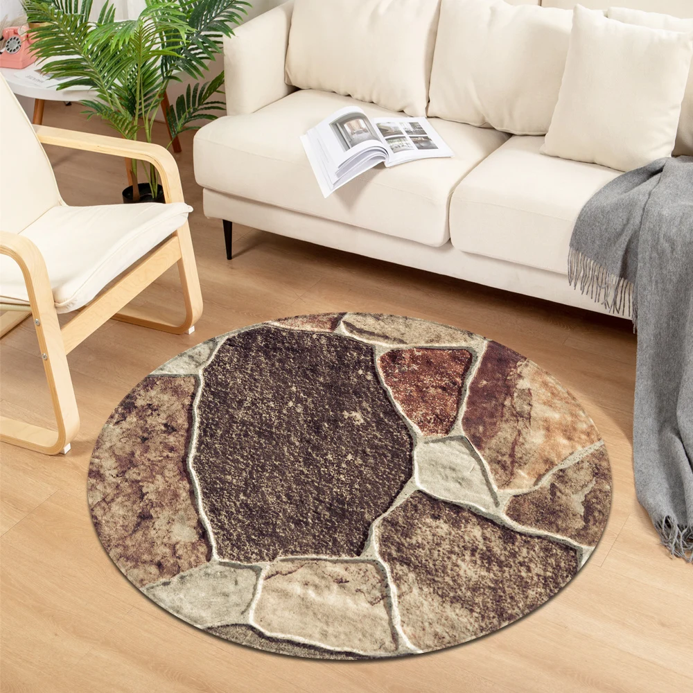 

Modern Round Carpet Computer Chair Living Room Hanging Basket Children's Floor Decoration Rug Home Bedroom Bath Mat 3D Geometric