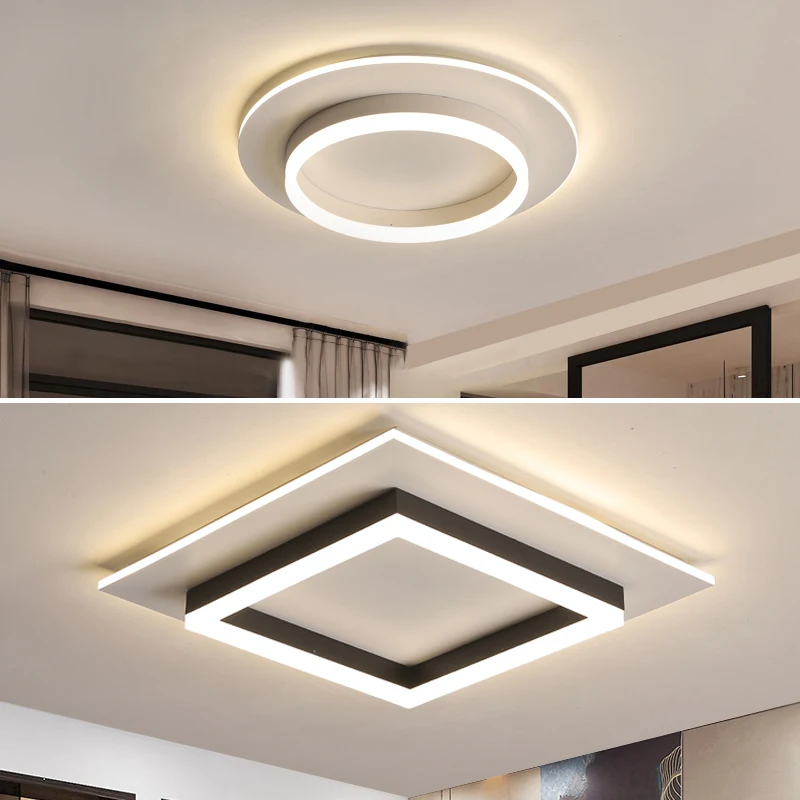 

Modern LED Ceiling Lights For Living Room Bedroom Black White Lamp With Remote Control Bedroom New Lighting Luster Lampadari