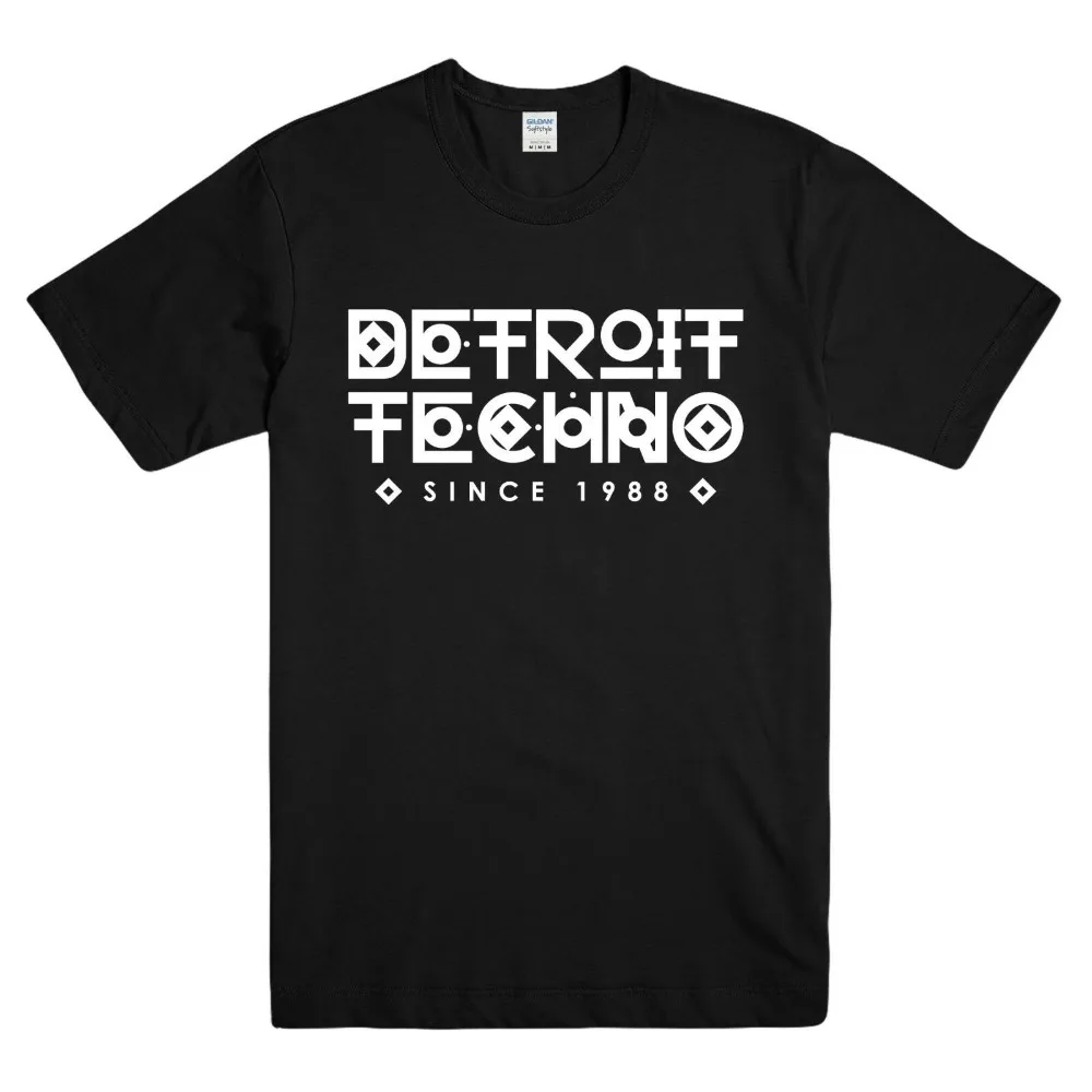 

Detroit Techno Since 1988 Slogan Printed T-Shirt Music Graphic House Club New Fashion Men Tops Tees Free Shipping Movie T-Shirt