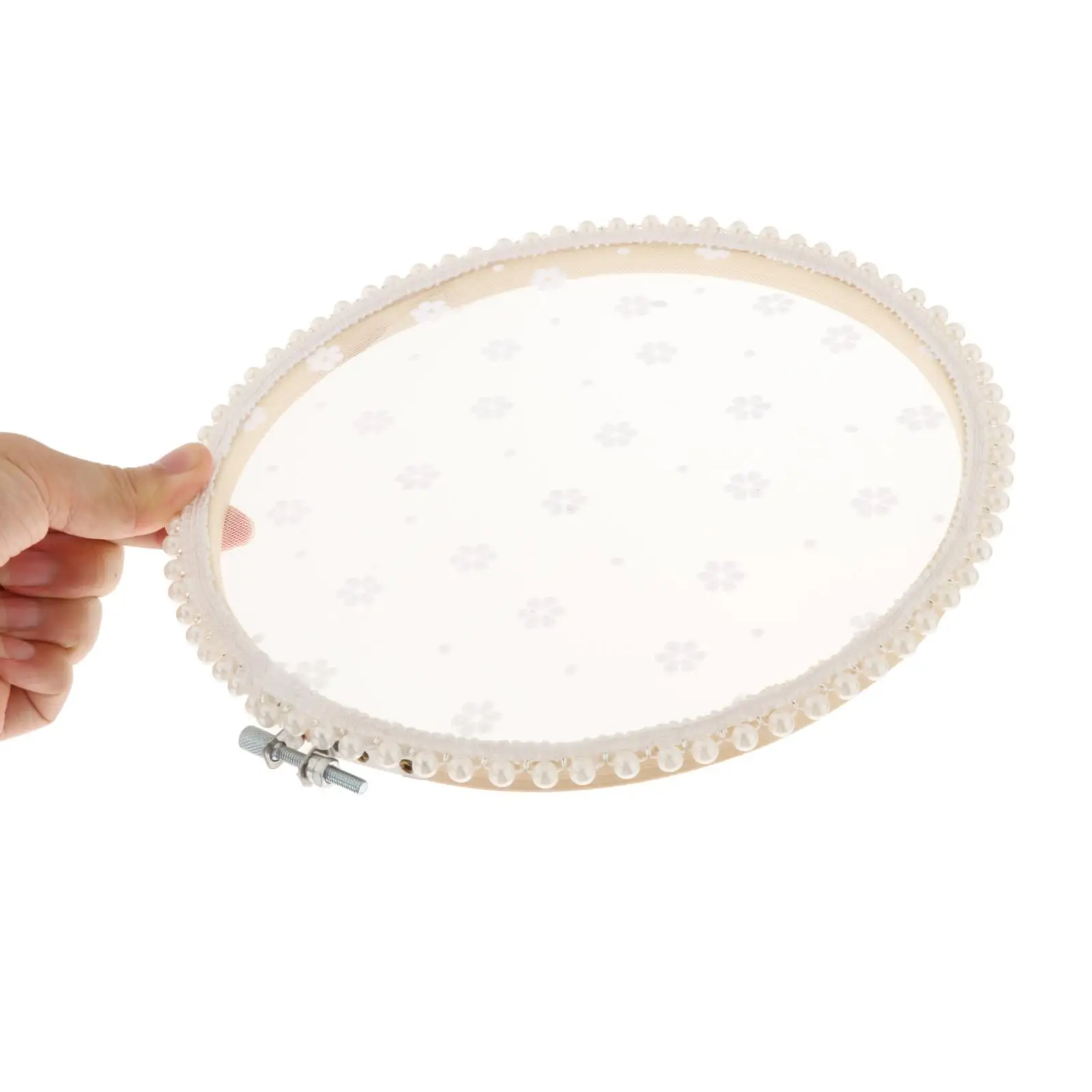 

Creative Lace Earring Holder Organizer Hanger for Girl with Pearl Edge Handmade Rattan Wall Hanging for Wedding Jewelry Display