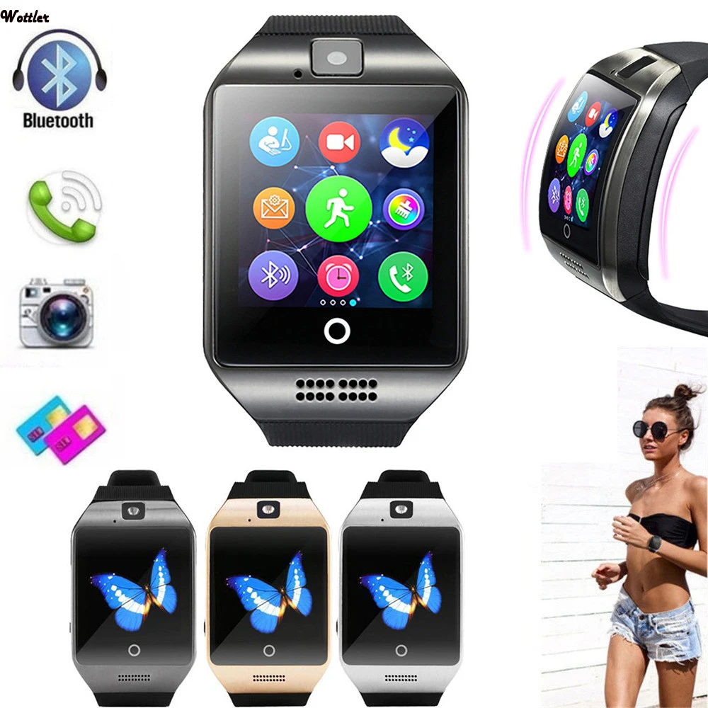 Q18 Bluetooth Смарт часы с камерой Twitter Facebook Whatsapp синхронизация спортивные Поддержка SIM