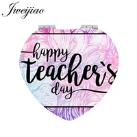 youhaken teachers are our future photo printing portable mirror leather pocket mirror heart make up mirror fq475