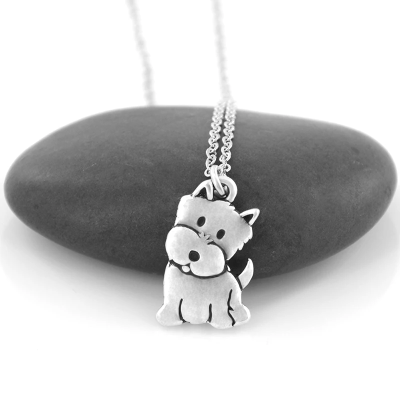 Fashion Westie &amp West Highland Dog Puppy Pendant Necklace For Women Men Stainless Steel Chain Mom Lover Jewelry | Украшения и