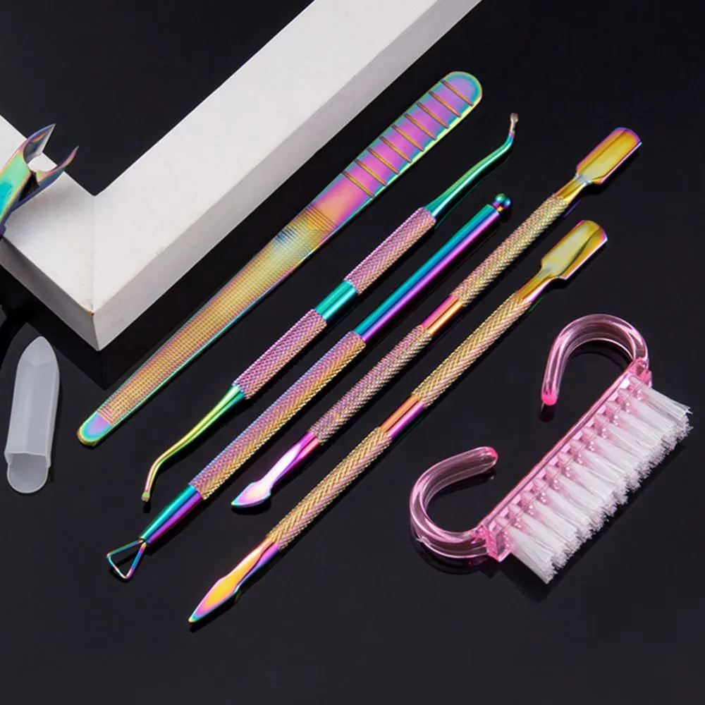 

7pcs Dead Skin Remover Cuticle Nail Trimmer Nail Push Scissors Toenail Tool Kit