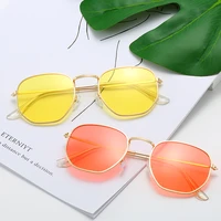 retro big square sunglasses women vintage brand metal color sun glasses for female fashion designer