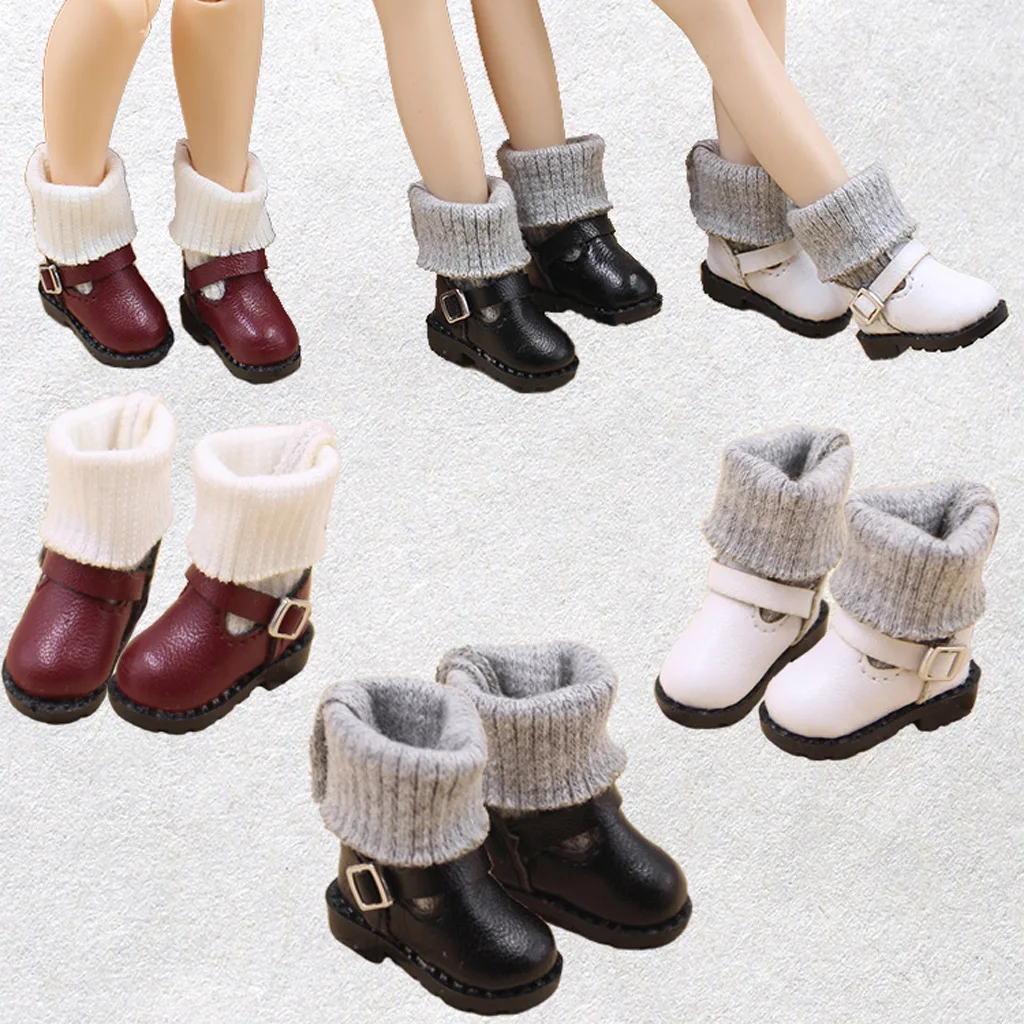 

Fashion PU Leather Shoes for 12inch Dolls, Ankle Boots Fit for Blythe Takara Licca, for LUTS DOD SD 1/6 Ball Jointed Doll