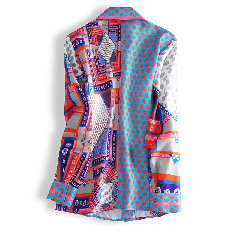 Spring Vintage Summer 100% Real Silk Women's Shirt Elegant Dot Print Long Sleeve Blouse and Tops Women Blusas 2020 6462 | Женская