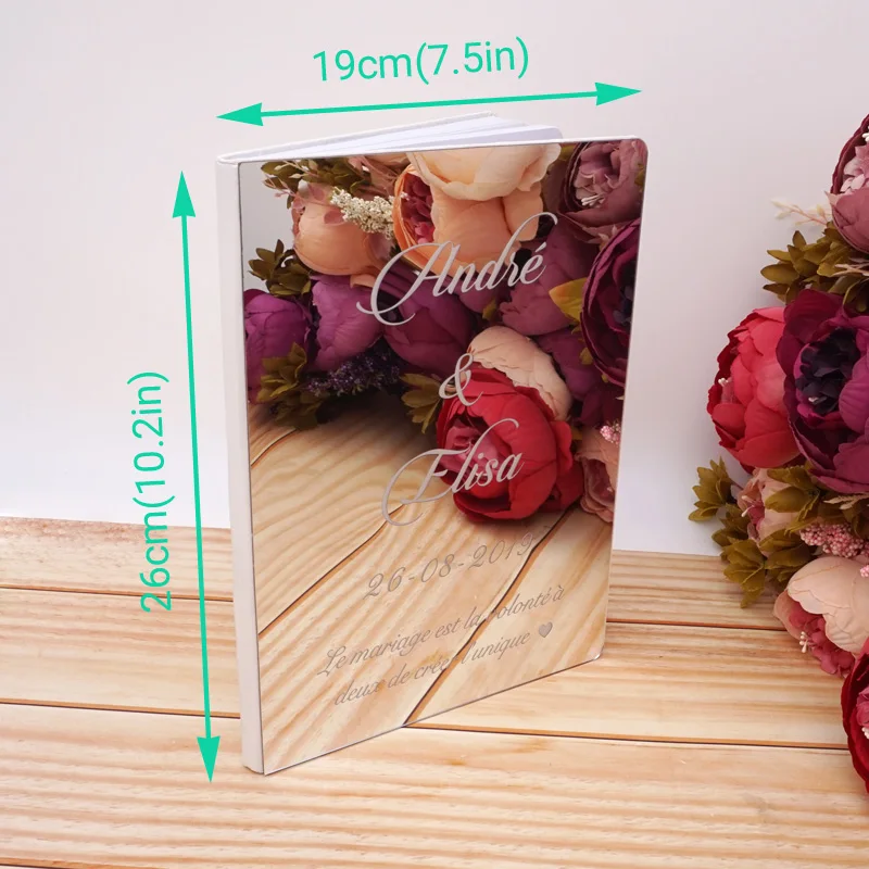 

Custom Acrylic Mirror White Blank Guestbook Wedding Signature Guest Book Personalized Baptism Event & Party Decor Favors Gifts