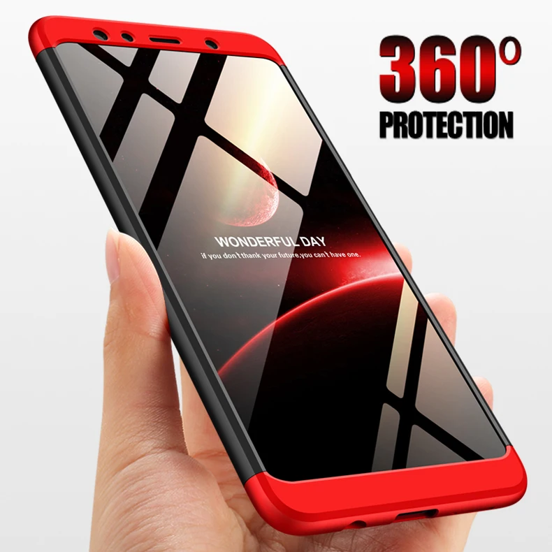 

360 Full Protection Coverage Phone Case for Samsung Galaxy A6 A8 A7 A9 2018 J2 J4 J6 Plus J8 2018 Case Coque with Tempered Glass