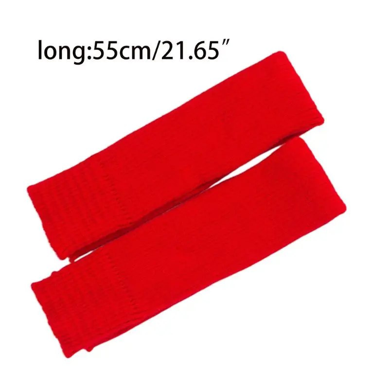 

Women Girls Winter Knee Length Leg Warmers Ballet Dance Yoga Ribbed Knit Solid Color Stirrup Thermal Footless Long Socks