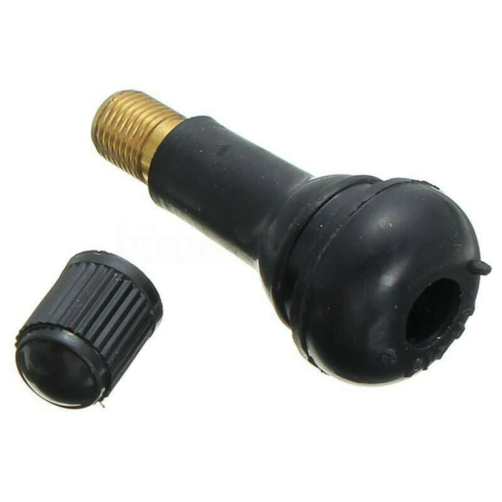 

Cap Valve Stems Tyre 10Pcs Snap In Type Rubber Replacement Black Accessory