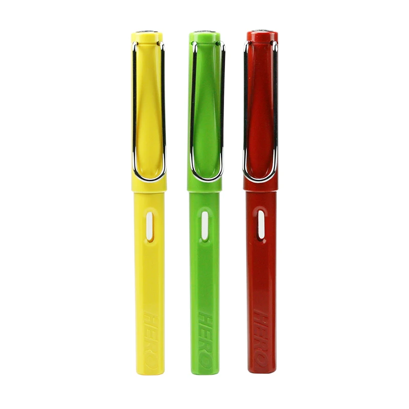 Герой 359 ручка перьевая мерцающая металлическая двухцветная пластиковая ручка с коррекцией осанки и стержнем EF/F с простым чехлом для школьных принадлежностей.