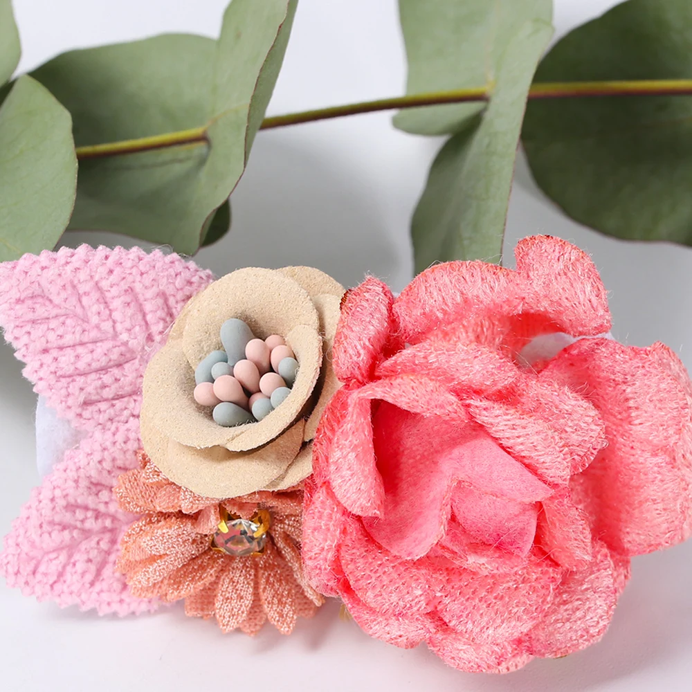 

ncmama 10pcs/lot Artificial Flower Hair Clips for Women Girls Wedding Party Hair Barrettes New Fashion Handmade Hair Accessories