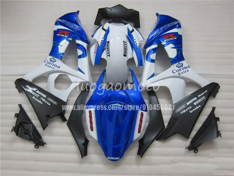 

ABS Injection fairings kit for blue white black SUZUKI K7 GSXR1000 GSXR 1000 07-08 SUZUKI GSXR1000 2007-2008 K7 bodywork
