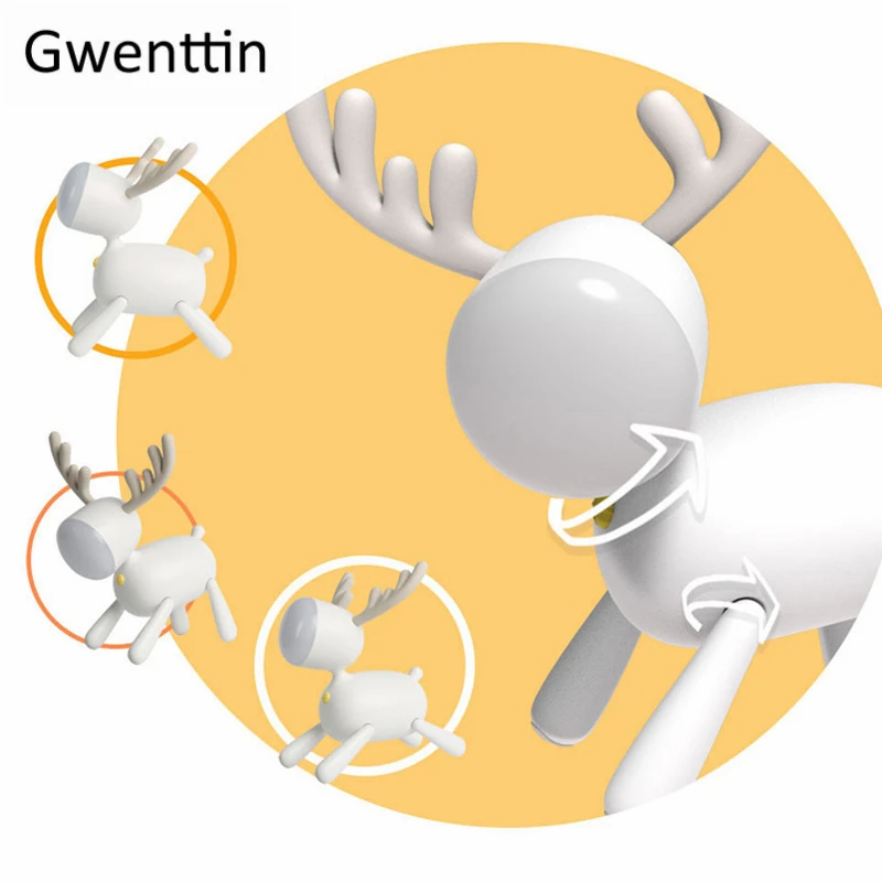 Светодиодный ночник с маленьким оленем для спальни лампа кровати затемнением