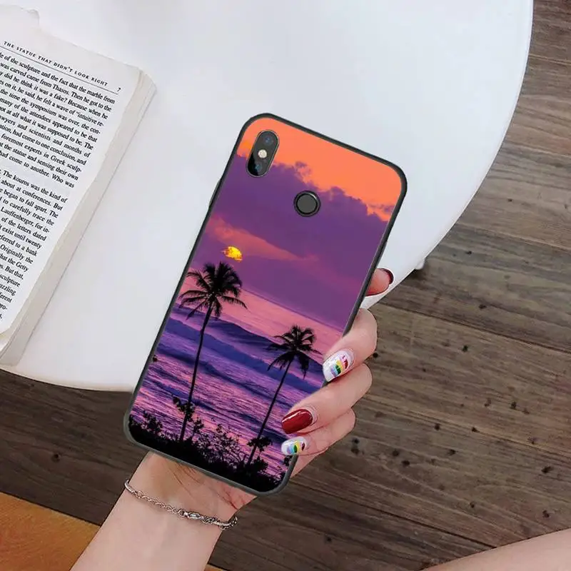 

Beach tree pattern high quality Phone Case For Xiaomi Redmi note 7 8 9 t k30 max3 9 s 10 pro lite