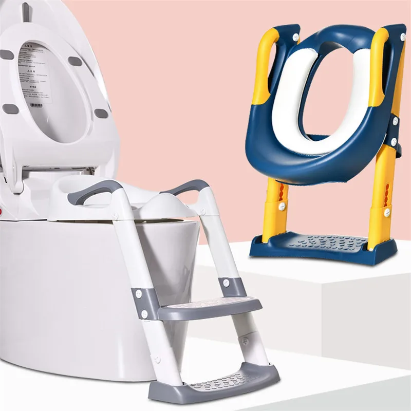 

Folding Children's Potty Training Toilet Baby Pot Seat Urinal Chair With Adjustable Step Stool Ladder Comfortable Safe Toilet