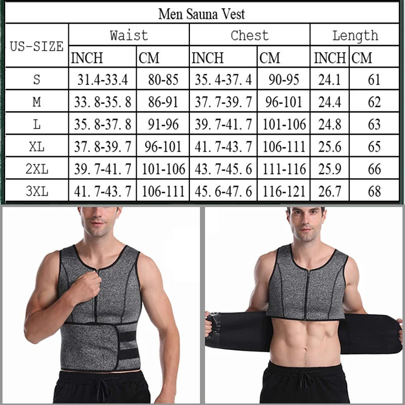 

Waist Trainer Men Shaper Sauna Vest Double Belt Workout Body Shaper Sweat Corset Top Shirt Burning Fat Abdomen Reduce Shapewear