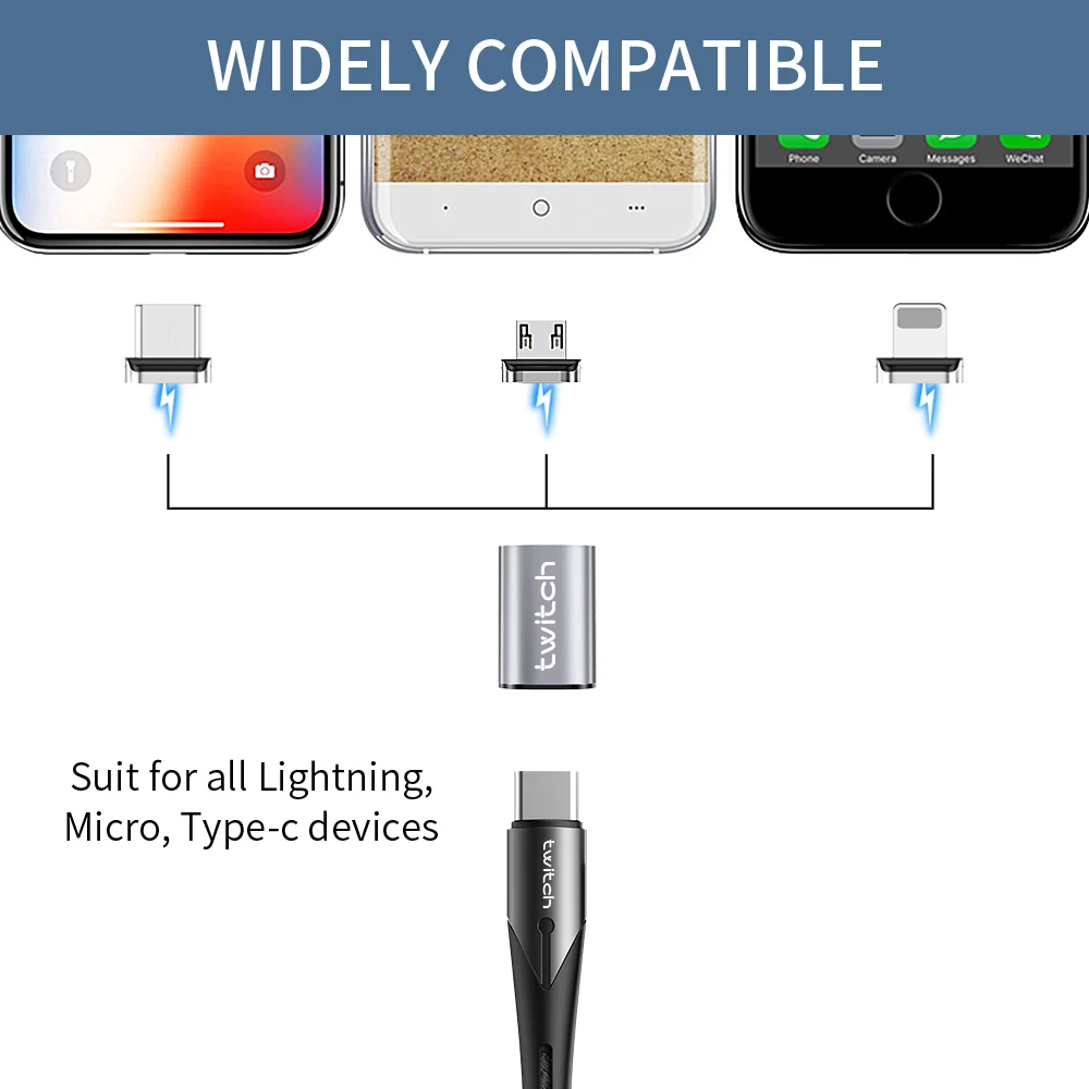 Магнитный адаптер Twitch USB Type C для iPhone Xiaomi Samsung Female To Micro iOS Magnet C|Переходники и