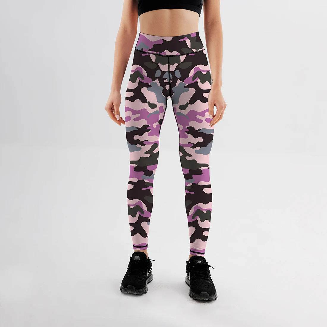 Леггинсы женские камуфляжные с эффектом пуш-ап и высокой талией | Женская одежда