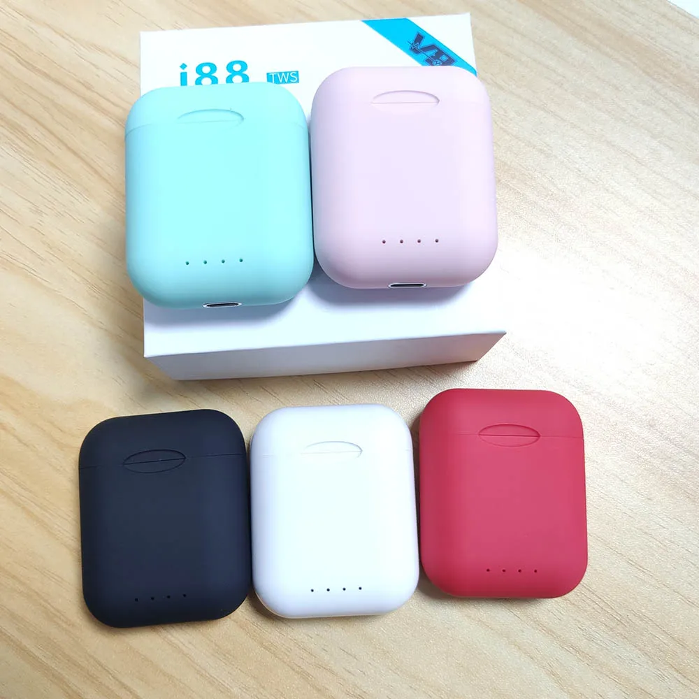 Оригинальные матовые беспроводные наушники i88 TWS с Bluetooth, наушники с сенсорным управлением, bluetooth 5,0 с микрофоном, Bluetooth наушники