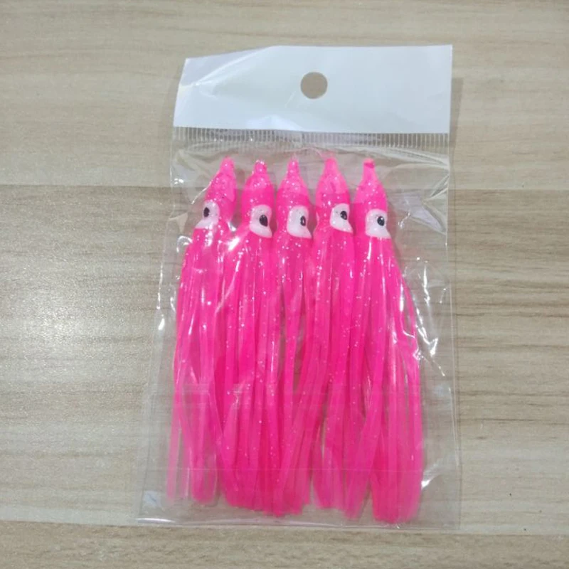 Приманка-Осьминог 9 см светящаяся пластиковая мягкий кальмар разноцветная Lumo