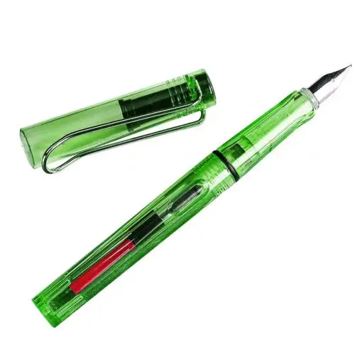 Transparent Green Студенческая авторучка для каллиграфии, ручка для гладкого письма, дополнительный тонкий наконечник, рождественский подарок, школьный офисный подарок - Цвет: Transparent Green